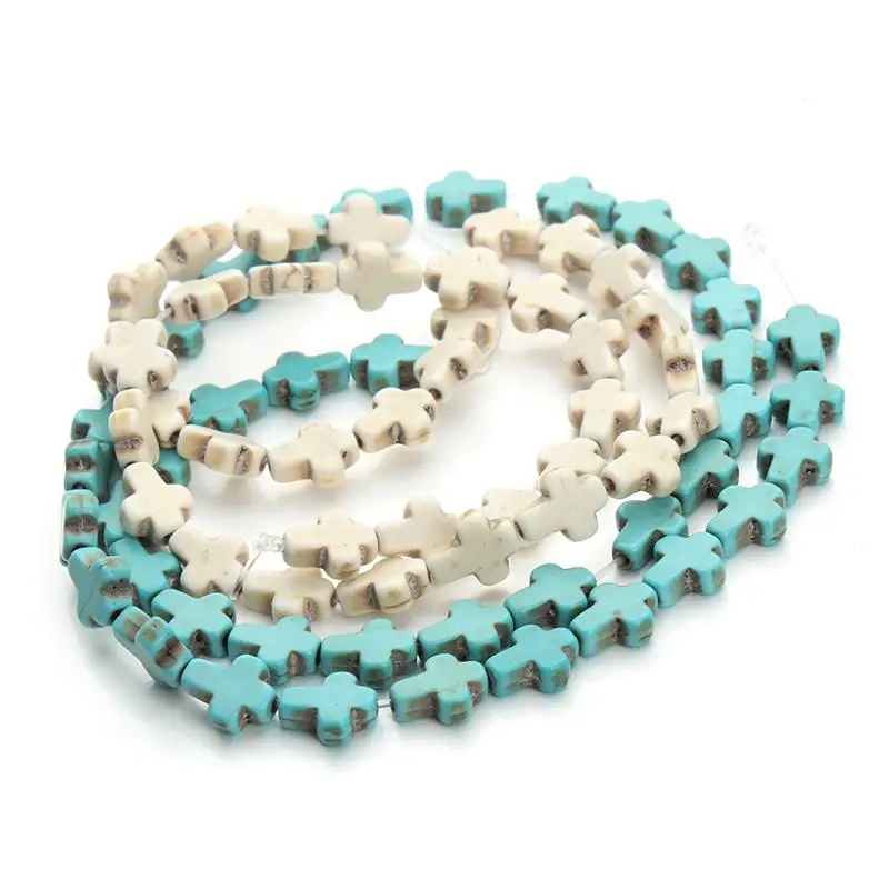 

Approx.38pcs/lot 8x10mm Small Blue/White Created Stone Cross Seed Beads Loose spacer Beads for DIY Jewelry Accessories F1274