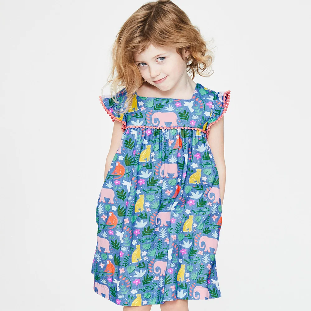 Платье с рисунком единорога для девочек хлопковое платье животных | Детская