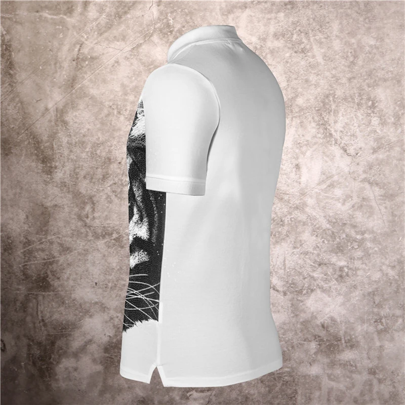 

Seestern brand new men summer polo shirts Beading Tiger leopard polos printing fashion Short sleeve high quality man Tops tee