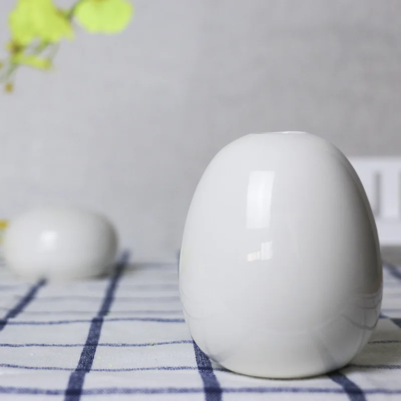 Чисто белая Современная фарфоровая ваза керамическая для цветов простые