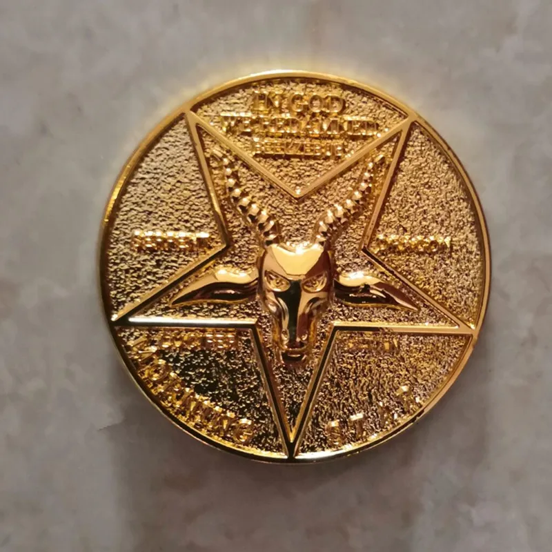Люцифер Morning Star Satanic специальная монета из пятиконечной стали аксессуары для