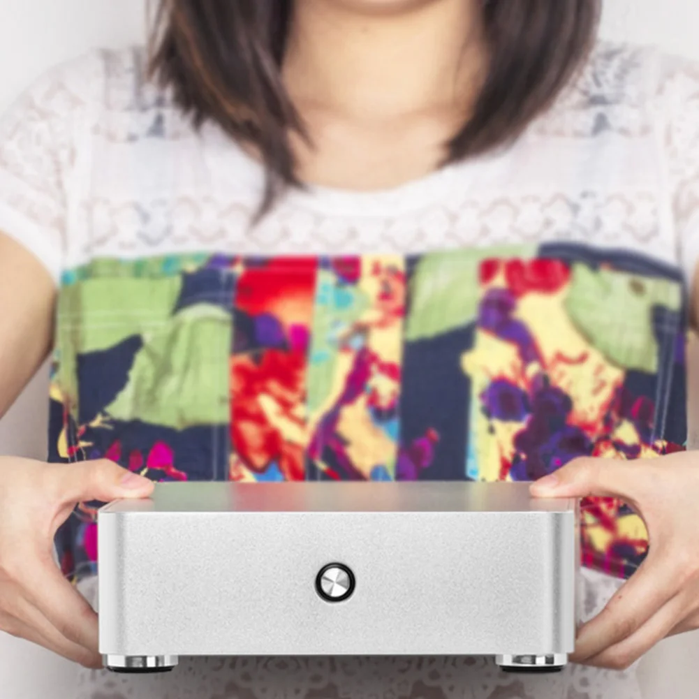 

E-H60 Gaming Office Durable HTPC Chassis Practical Computer Case Home Cooling Aluminum Alloy Audio Mini ITX Without Power Supply