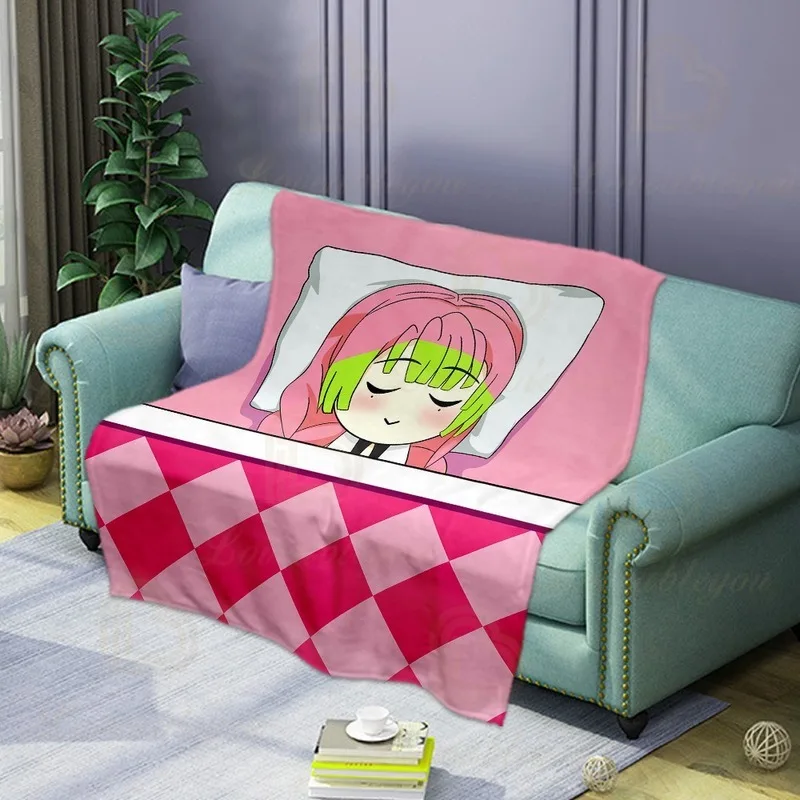 

Hot Anime Demon Slayer Quilted Flannel Blankets for Beds Sofa Winter Warm Blankets Comfortable Soft Throw Blanket