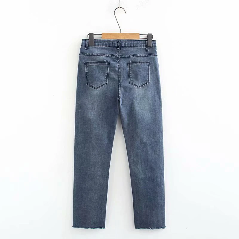GOPLUS/женские джинсы с высокой талией в Корейском стиле Винтажные прямые брюки до