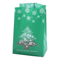 50pcs christmas plastic candy bag snowflake xmas tree cookies packaging decor