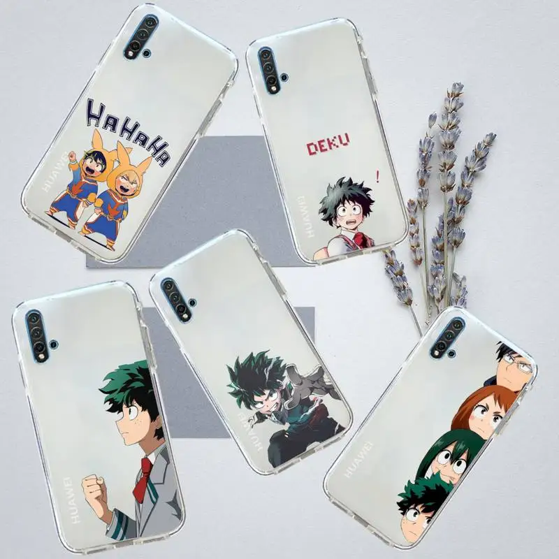 

My Hero Academia Midoriya Izuku Phone Case Transparent for Huawei honor P mate 40 20 30 10 50 i 9 x mate pro lite 8a