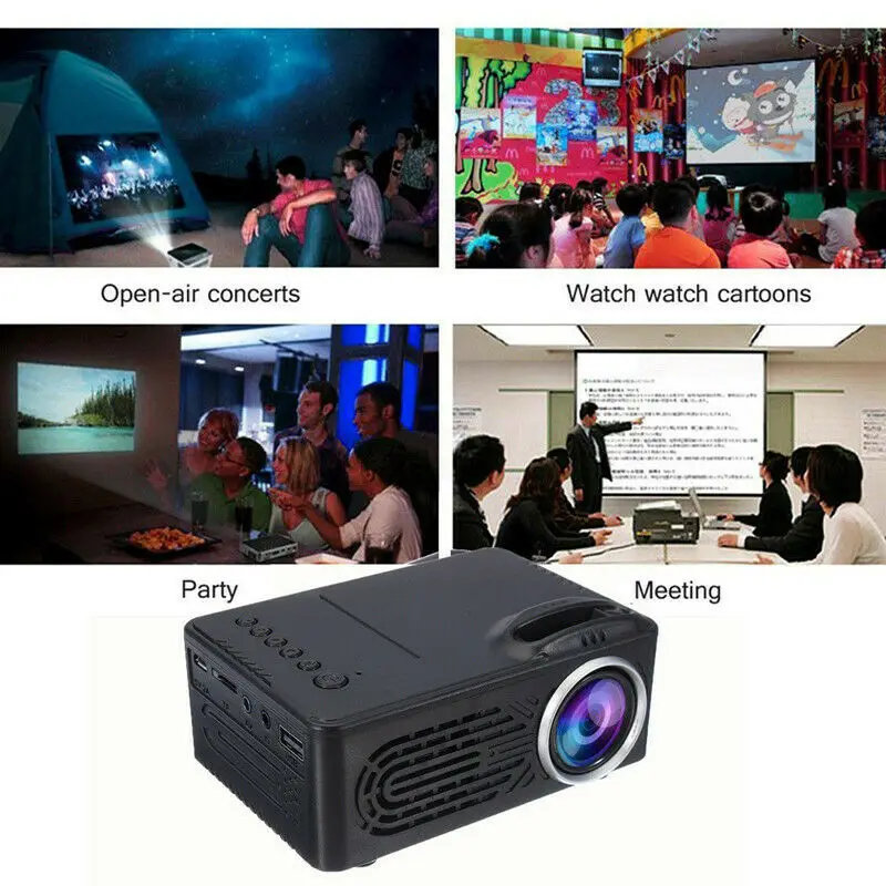 

1080P HD Mini Projector Portable LED Projector HDMI-Compatible 3D Home Theater Entertainment LED Projector Up To 80 Inches