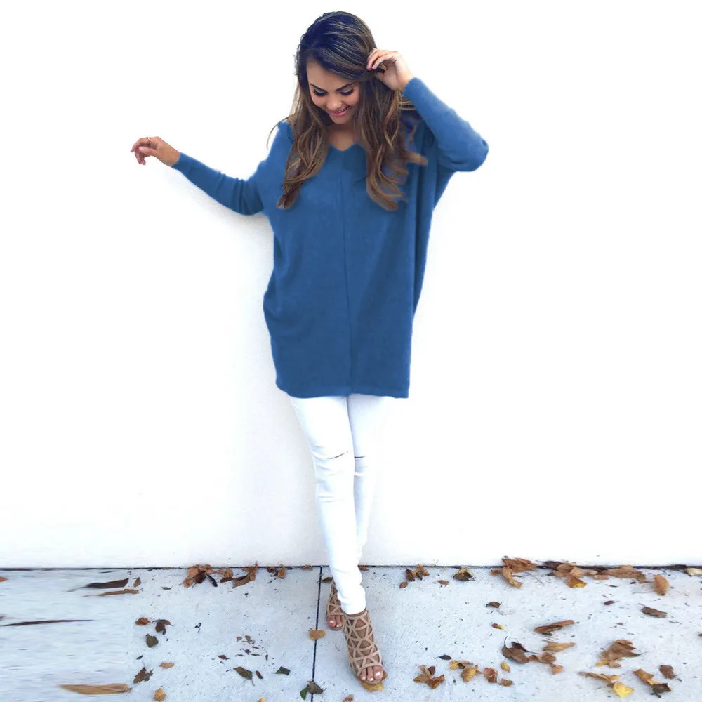 Модный женский свитер сексуальный Повседневный джемпер с длинным рукавом