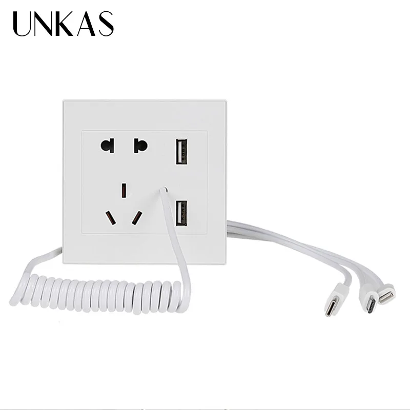UNKAS универсальный стандарт 2.1A USB настенная розетка домашнее зарядное устройство 2