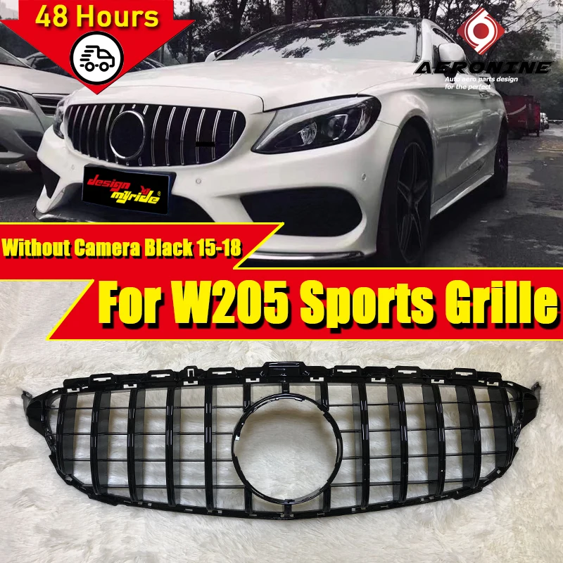 Замена C63 GTS стиль Передняя решетка гриль W205 C205 X205 C Класс спортивные модели без