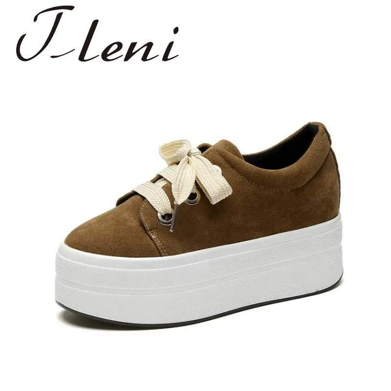 Autumn muffin with lace scrub sneakers women's increased walking shoes waterproof platform student female sports shoes ZQ-56