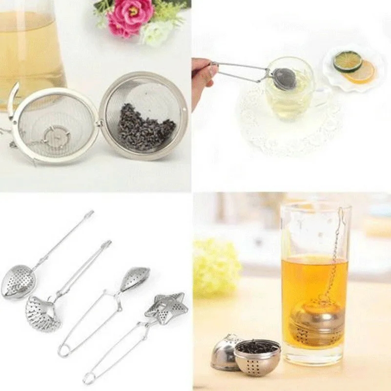1 шт. ложка-ситечко для чая чай Ручка фильтра Нержавеющая сталь многоразовый