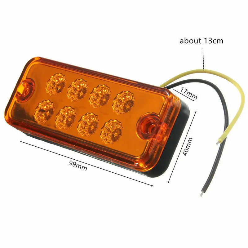 

ABS Marker Side Light Turn Signal Amber Universal Van Waterproof Lamp Lorry