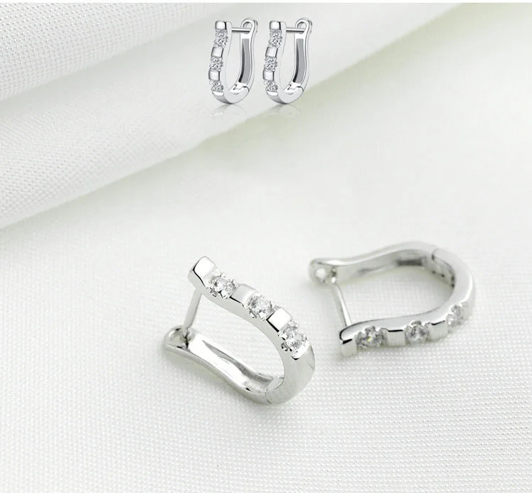 Модные серьги гвоздики серебряного цвета роскошные дизайнерские U с 6