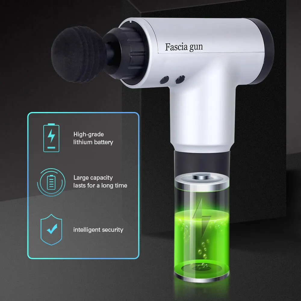 

OLIECO Silver Fascia Massage Gun Massage Relaxation Pain Relief Body Exercise Healthy Life 6 Massage Speeds Variable