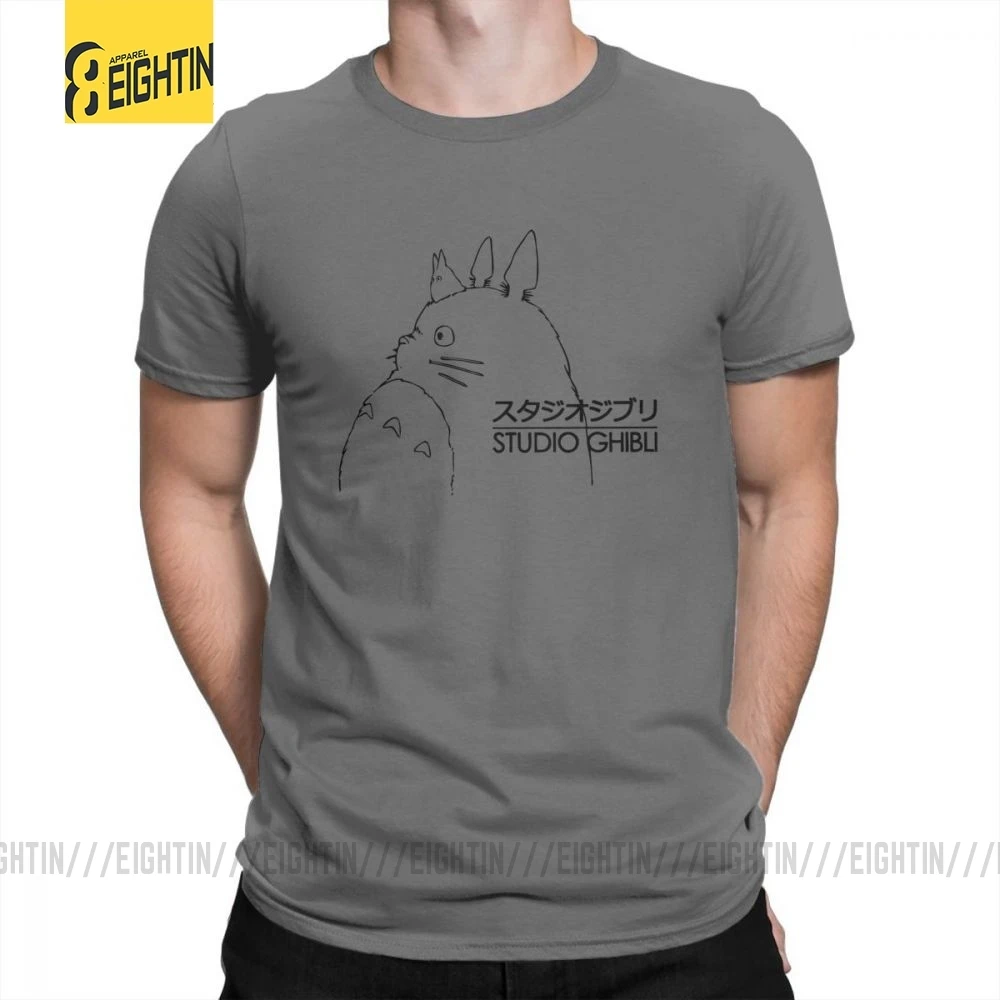 My neighit Totoro Studio Ghibli TotoroT-футболки Хаяо Миядзаки, мужские футболки с коротким рукавом, летняя одежда, футболки из чистого хлопка - Цвет: Темно-серый