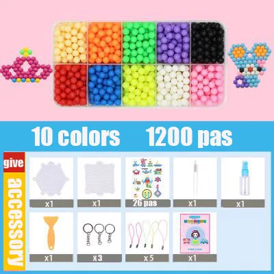 1200pcs 8000 Pas Diy магические шарики с водяным туманом, игрушки для детей, формы в виде животного, ручная работа, головоломка, детские развивающие игрушки, подарок на день рождения - Цвет: 1200pcs