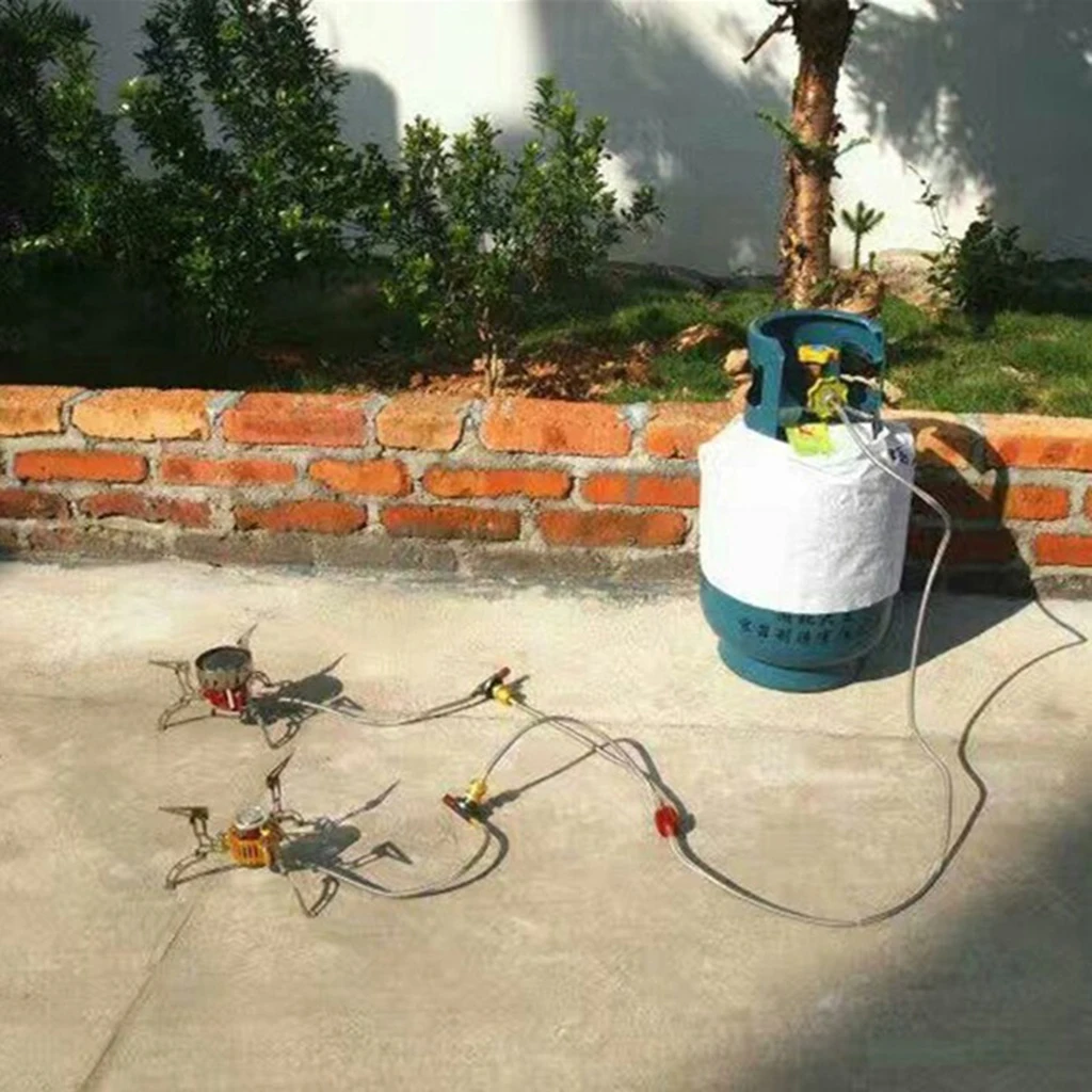 

Propane Gas 2-way Hose Connector Coupler Adapter For Two Flat Gas Tank