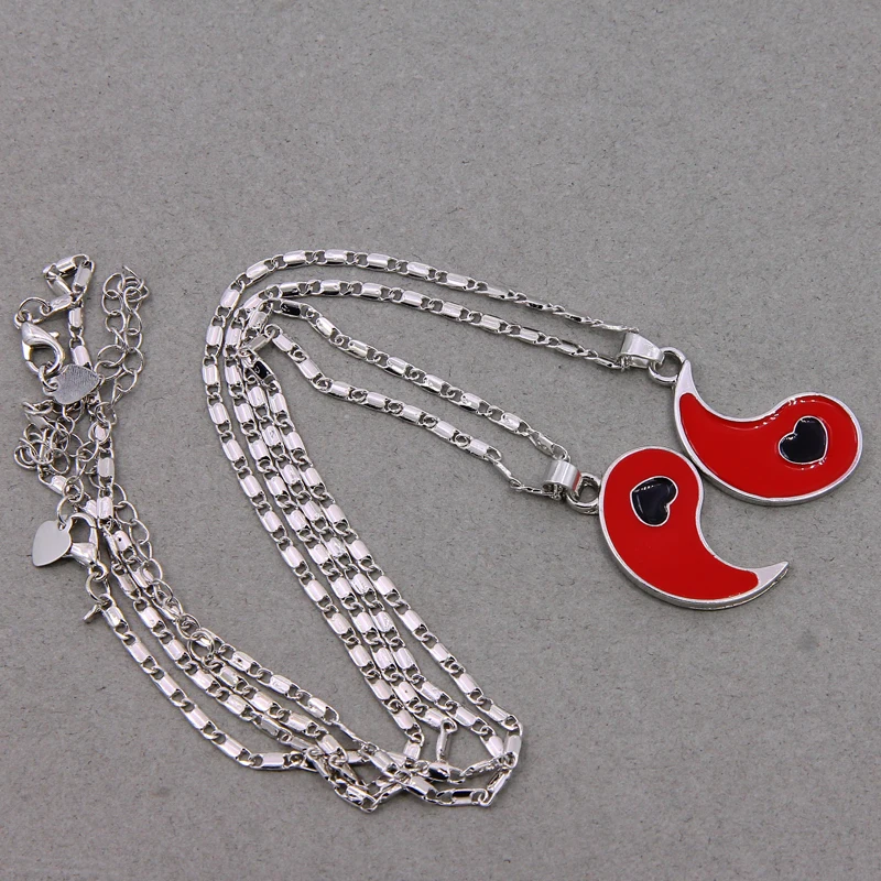 2Pcs Tai Chi Necklace KC Gold Yin Yang Pendant Puzzle Piece Birthday Jewelry Gifts For Couple Or Best Friends | Украшения и
