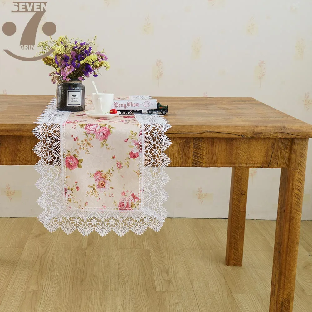 40x130 см классический европейский жаккардовый розовый цветочный вышитый