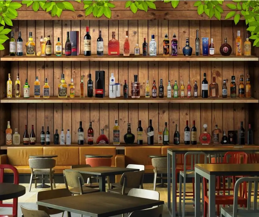 Настенные обои CJSIR на заказ фоновая полка для бутылок Декор дома и ресторана