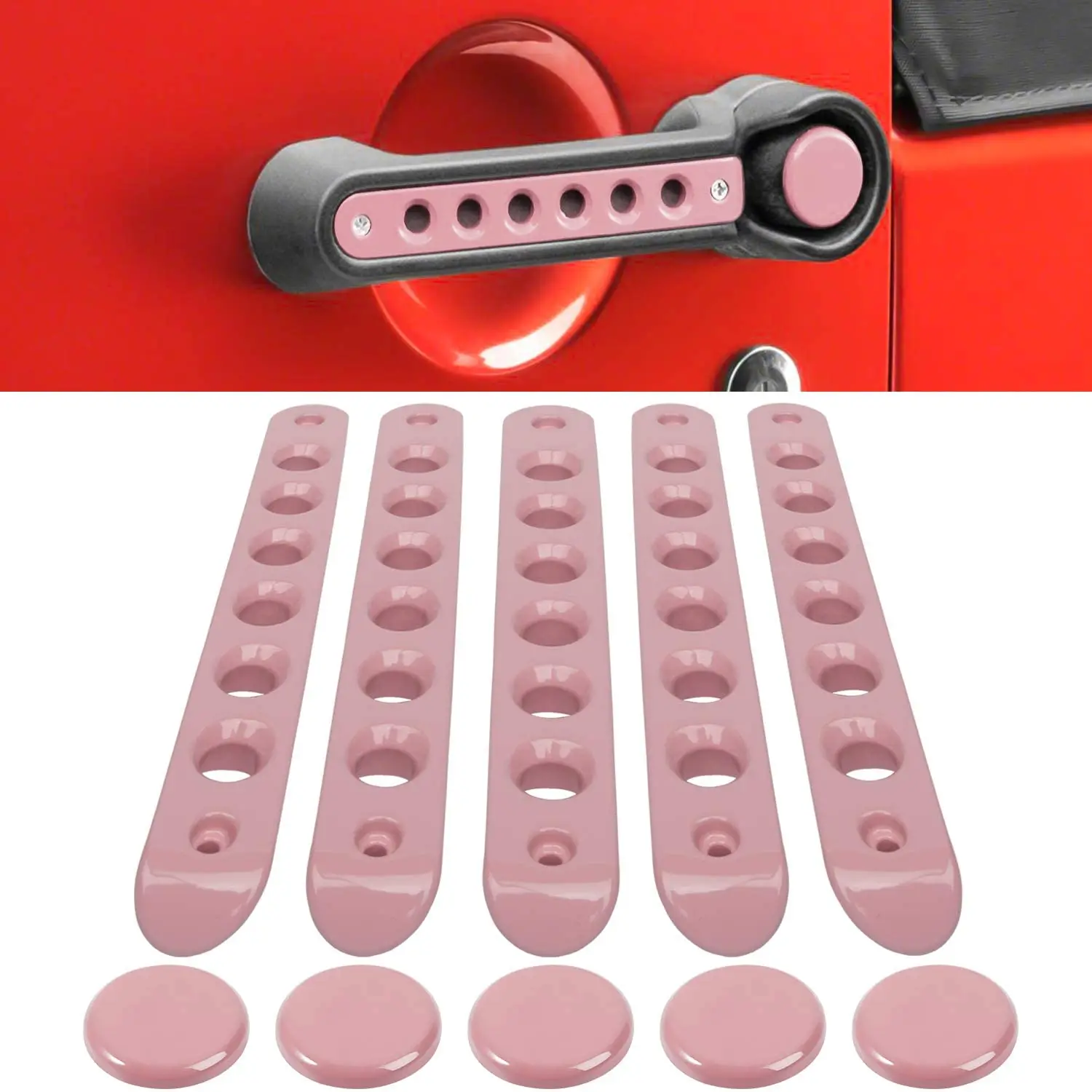 

Chuang Qian Крышка для захвата ручки + Внутренняя крышка для 2007-2018 Jeep Wrangler JK & Unlimited Pink