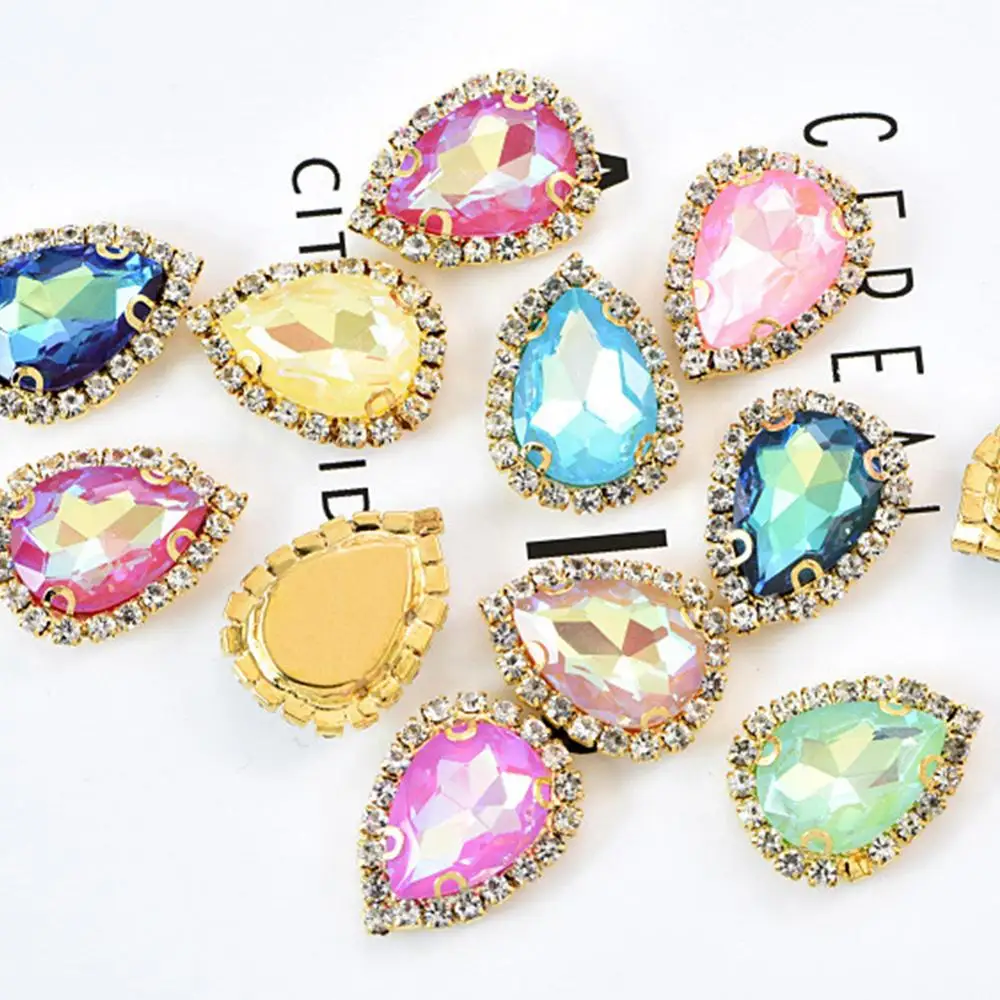 Новый бренд 10 шт. роскошный стеклянный кристалл сверло кружева капли воды стекло