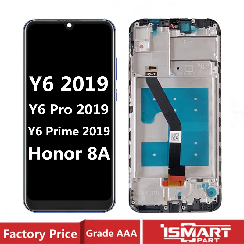 ЖК дисплей с рамкой для Huawei Y6 2019 сенсорный экран дигитайзер в сборе Prime Pro Honor 8A