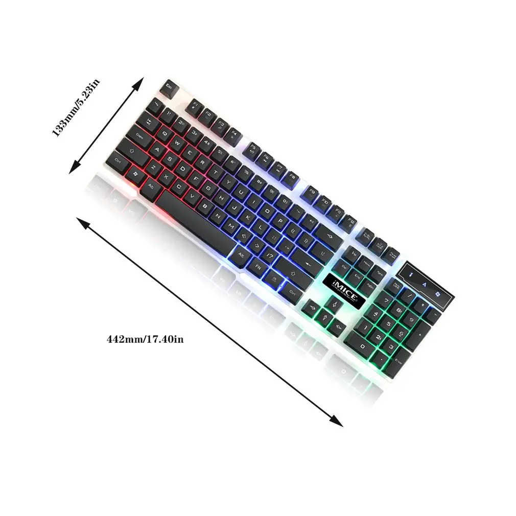 Игровая клавиатура iMice 104 колпачки RGB Механическая с подсветкой ощущение клавиатуры игровые клавиатуры с RU наклейкой для ПК ноутбука компьютера