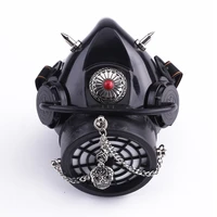 steampunk mask with skull chain halloween masks with 1 canister 2 valves street popular cosplay gas mask stage party