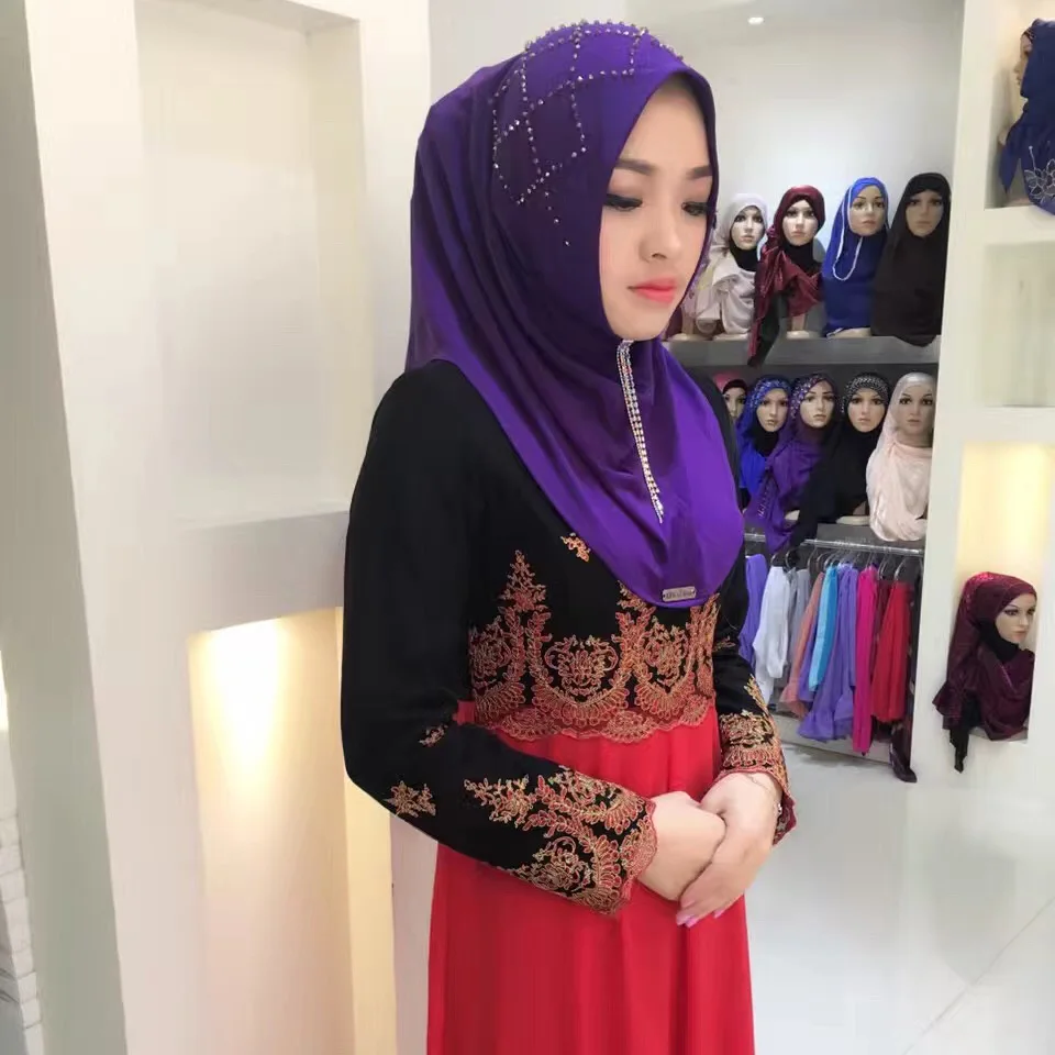 Мусульманские платки готовые носить хиджаб мгновенное украшение сделай сам шаль