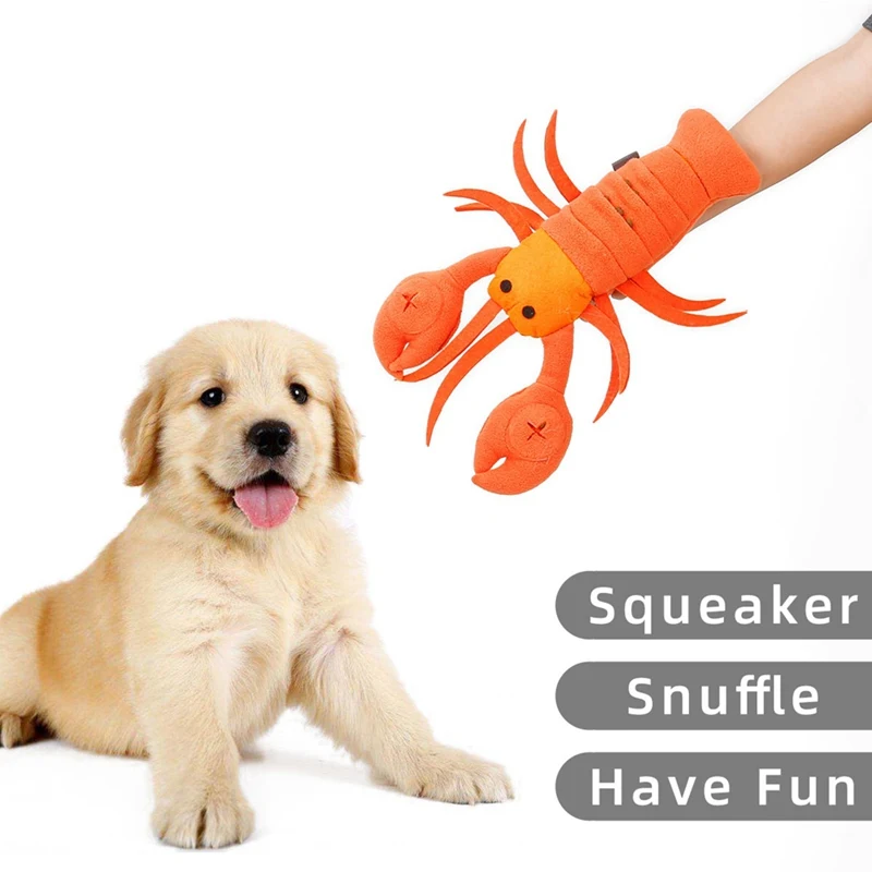 

s Dog Plush Toys Chew Sound Seafood Lobster IQ Training Sniff Pet Supplies Bite Molars Hide Dog Toys