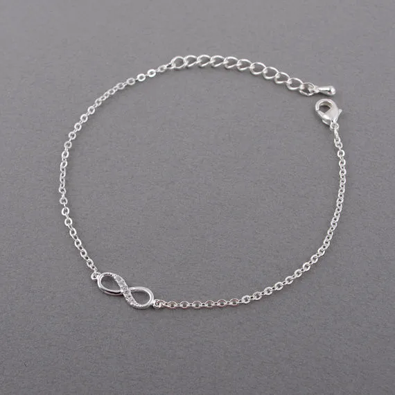 CHENGXUN изящный CZ крест бесконечности браслеты для женщин на удачу 8 Браслет Модные