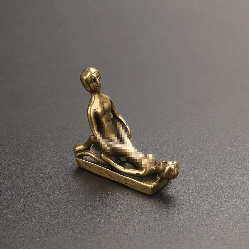 

Funny Copper Make Love Postures Figurines Miniatures Vintage Sexy Couple Ornaments Home Bedroom Decoration Desktop Decor Gifts