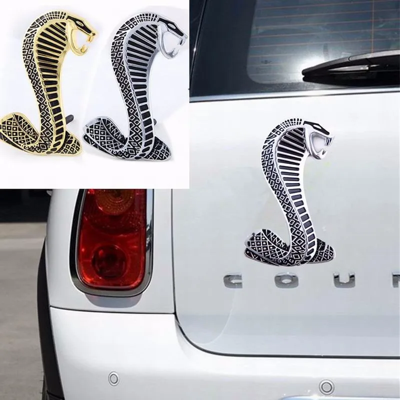 

Zinc Alloy Car Stickers Auto Universal Accessories Bumper Emblem Logo Window Cobra Snake sticker Metal Emblem Badge Decals