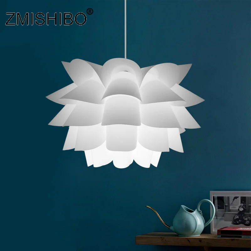 

ZMISHIBO DIY Lotus Lampshade PP Ceiling Shade Pendant Light Shade Living Room Cafe Restaurant Decor E27 Lighting Fixtures