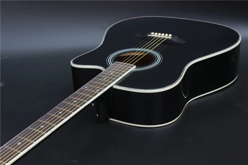 41 дюймов черный Цвет акустическая гитара с грифом из палисандра РА тюнер строки