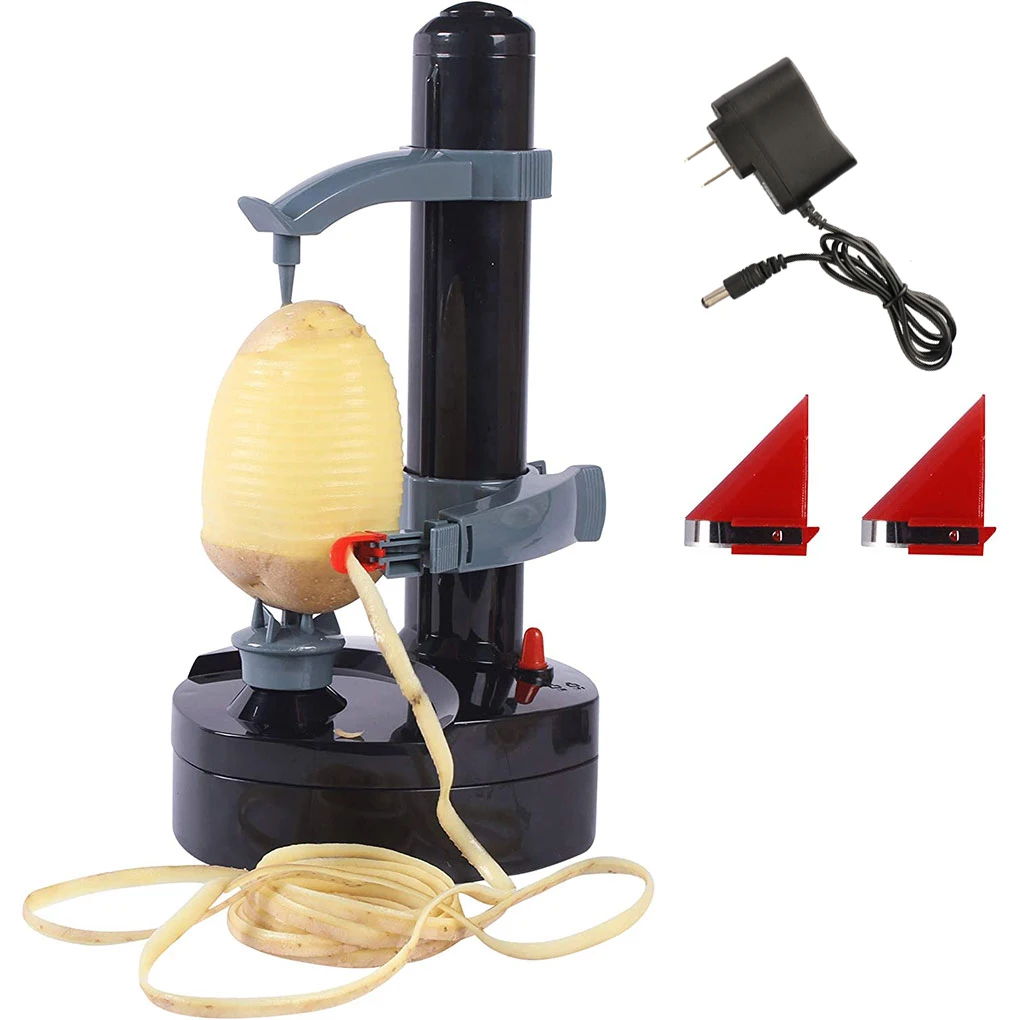 Electric Spiral Apple Peeler Cutter Slicer Fruit Potato Peeling Automatic Battery Operated Machine with Charger EU Plug | Дом и сад