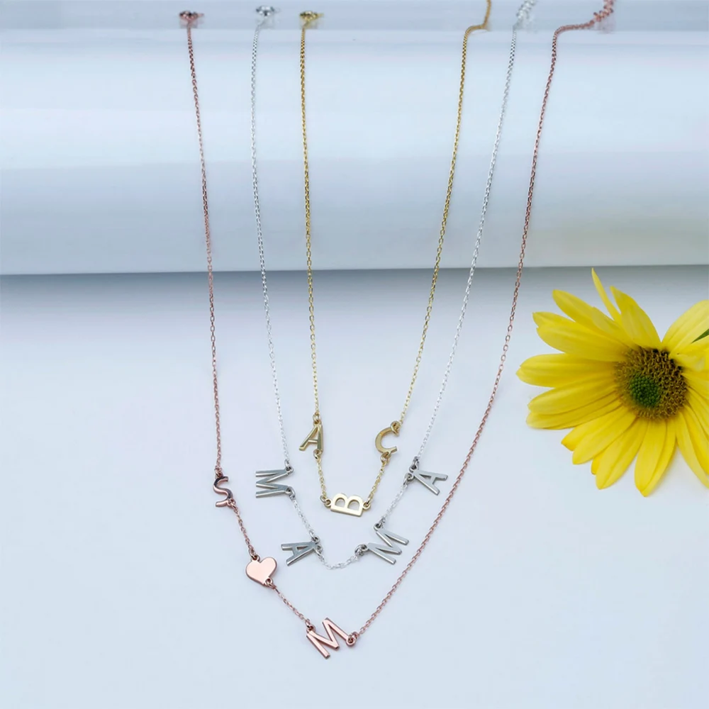 Golicc Custom Brieven Ketting customize Chokers Voor Vrouwen Rvs Goud Beginletter Naam Hanger Kettingen Gift Sieraden | Украшения и