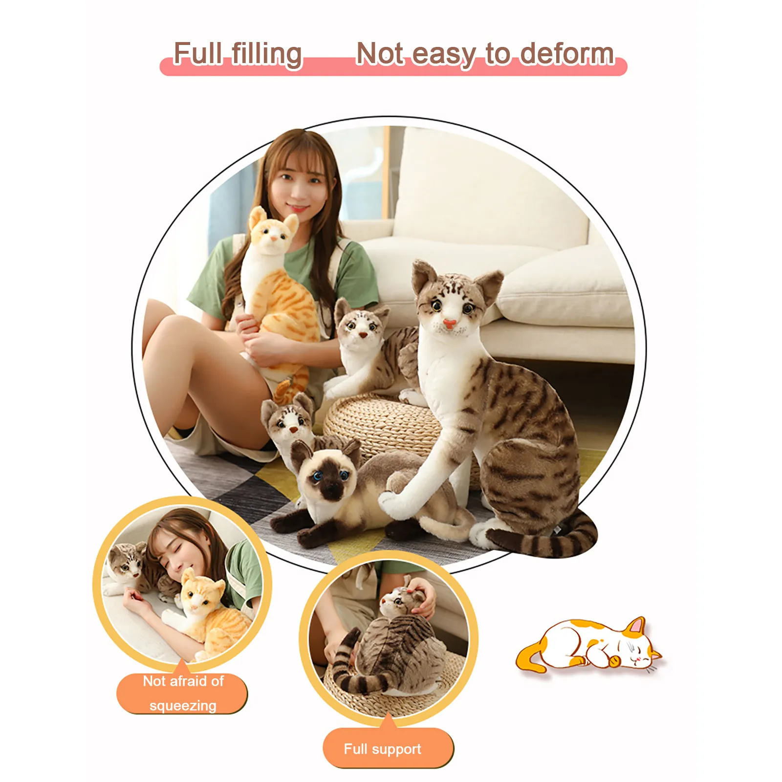 

Simulation Cat Plush Animals Kids Birthday Party Gifts Cat Doll Cats Plush Toys Lovely Gift Stuffed Soft Doll Plush High Quality