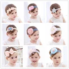 Детская повязка на голову с цветами, розовые Ленточные резинки для волос, ручная работа, эластичная Тиара для волос для девочек, аксессуары для волос для новорожденных