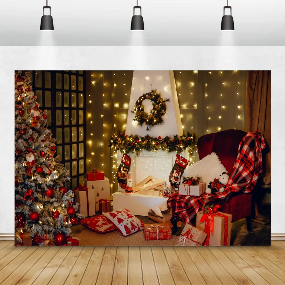 

Фон для фотосъемки с изображением рождественской елки ребенка портрета интерьера фотосъемки Блестящий светлый Декор дивана семейный фон д...