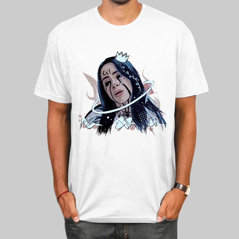 Billie Eilish мужские футболки с круглым вырезом и принтом, модные мужские и женские топы, футболка с коротким рукавом, футболка унисекс