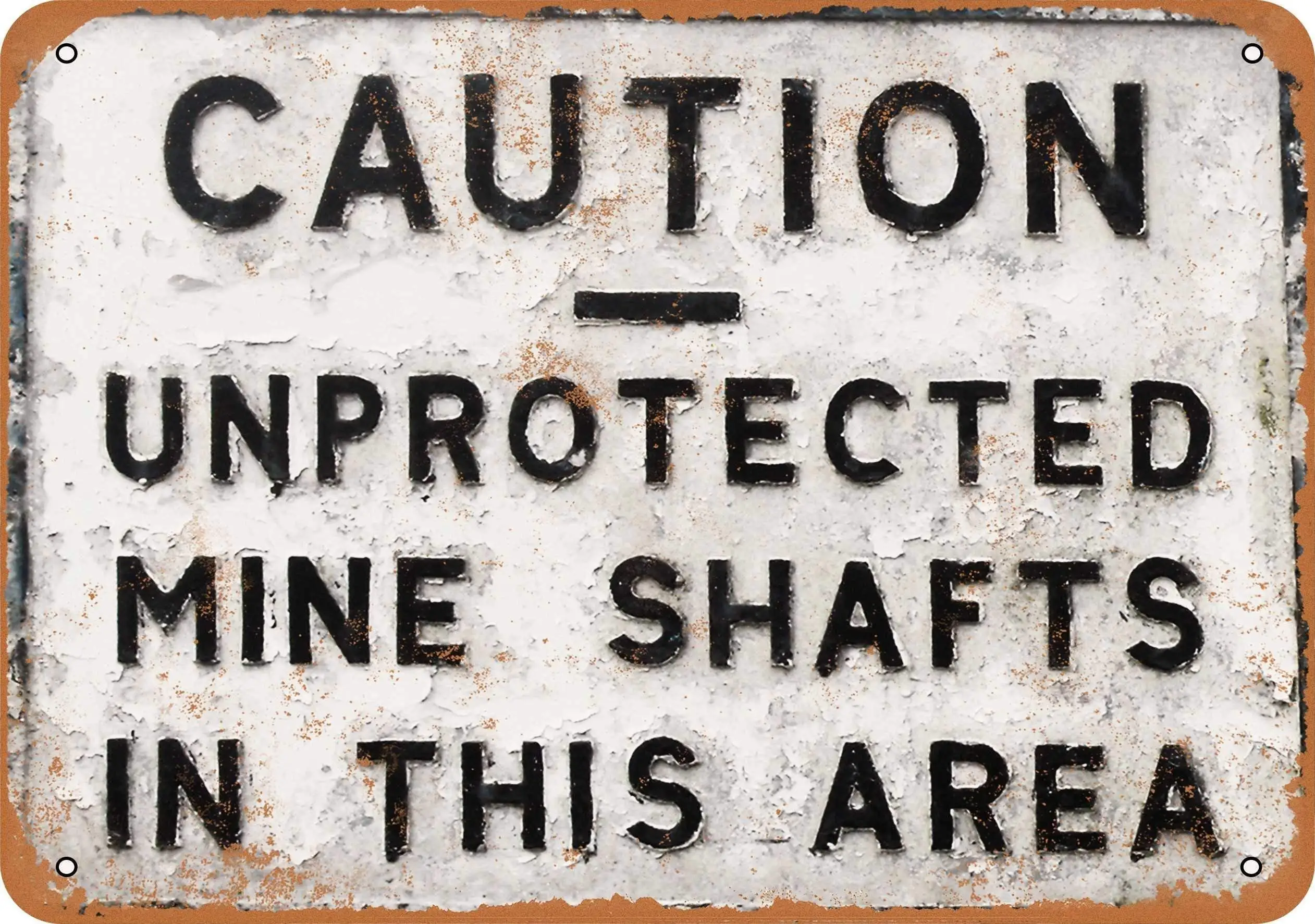 

SLALL Unprotected Mine Shafts Retro Street Sign Household Metal Tin Sign Bar Cafe Car Motorcycle Garage Decoration