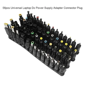 56 pcsset universal plug 56pcs dc power 5 5x2 1mm dc head jack charger to plug power adapter for notebook laptop high quality free global shipping