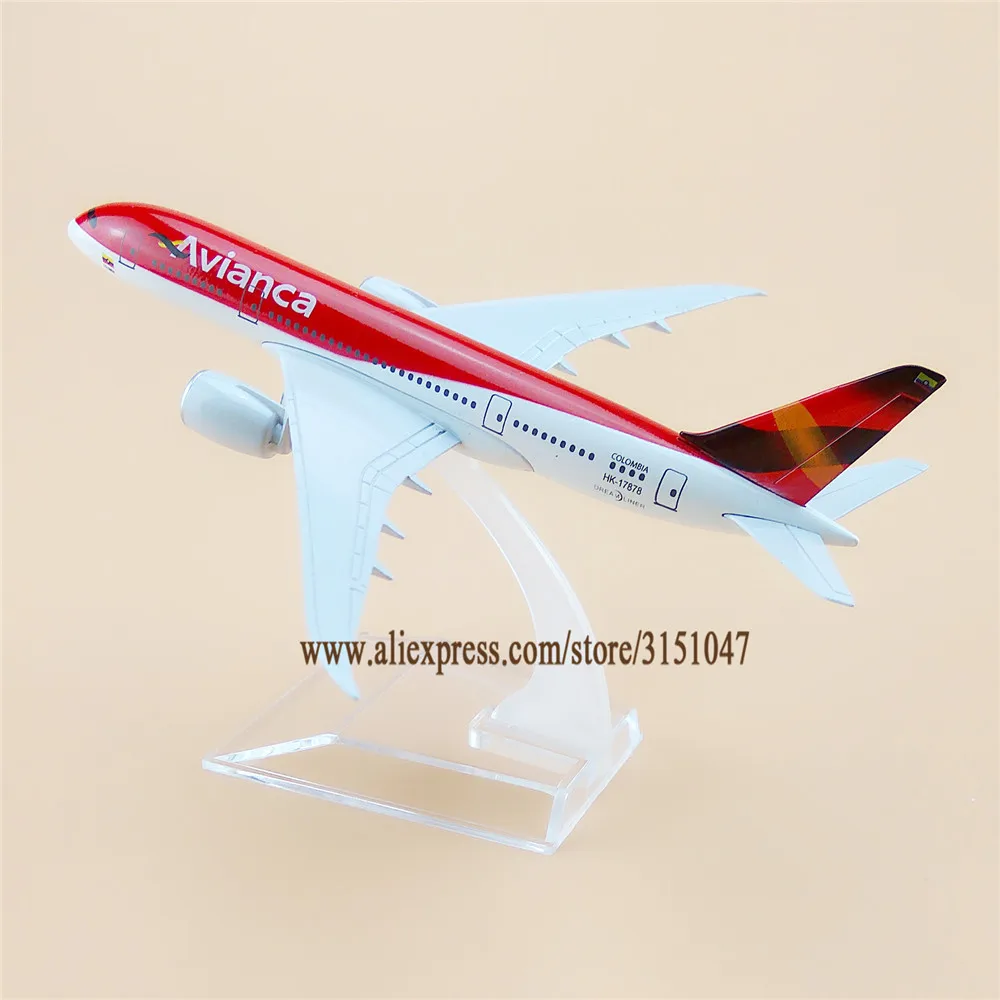 16 см Air Colombia Red Avianca 787 Boeing Airways Airlines металлический сплав модель самолета литье под
