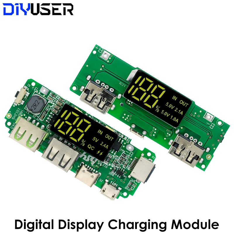 Светодиодный двойной USB 5 В 18650 а Micro/Type-C внешний аккумулятор модуль зарядки