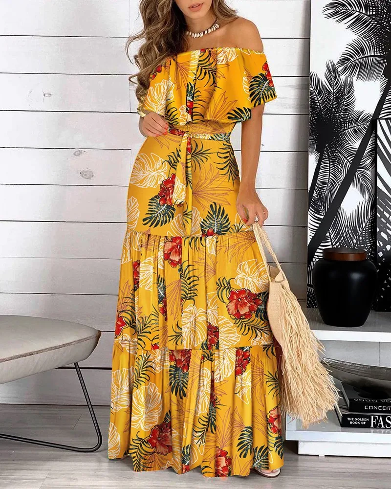 

Женское платье с леопардовым принтом, свободное облегающее платье макси в африканском стиле без бретелек, 2021
