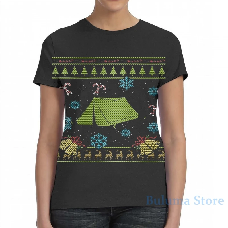Футболка для кемпинга походов Рождества уродливый свитер дизайн Мужская