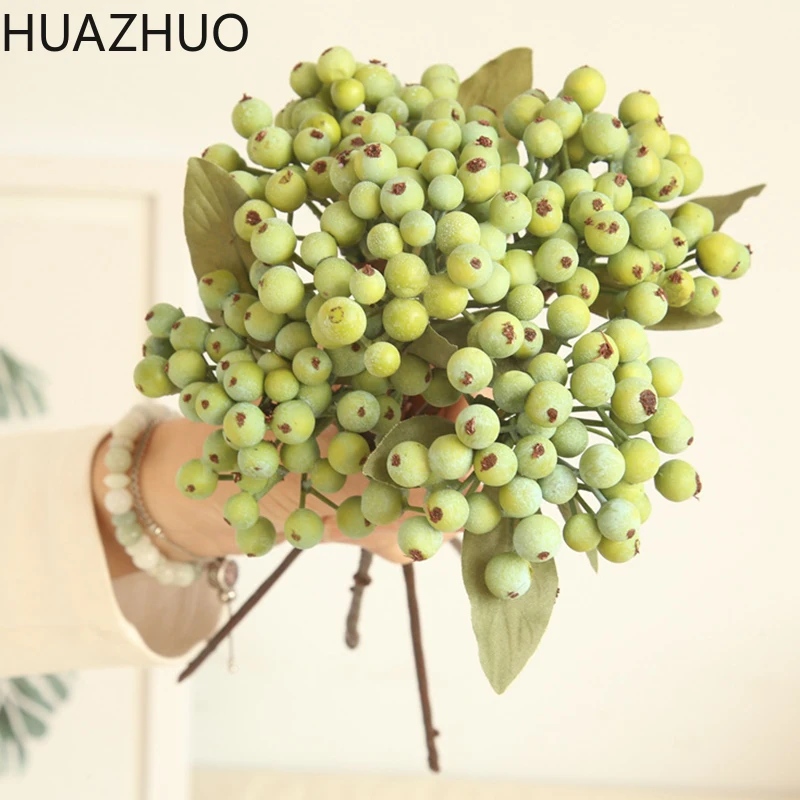 Искусственные ягоды зеленые цветы из пенопласта домашний декор Маленькие